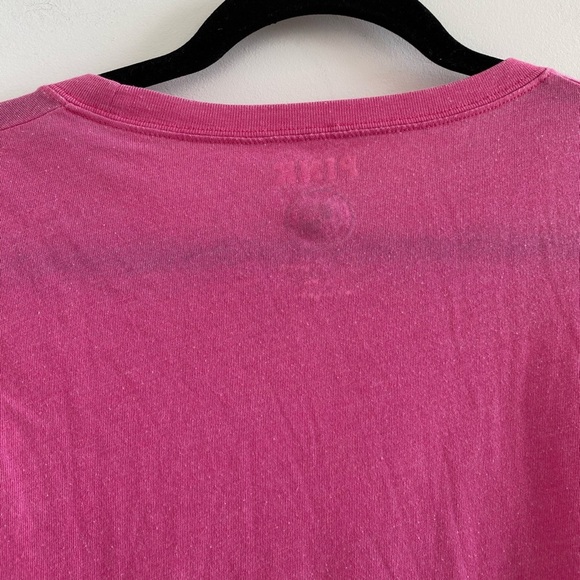 Victoria's Secret Pink Short Sleeve Gold Glitter Graphic Pink Tee Size L - Picture 11 of 12
